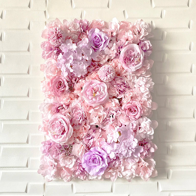Romantic Silk Rose Flower Wall Panel