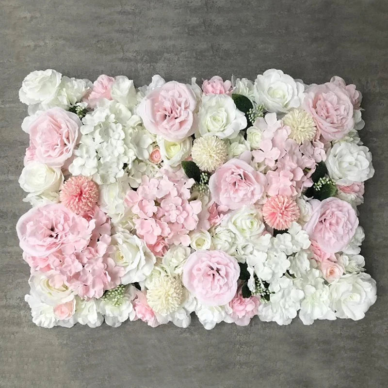 Romantic Silk Rose Flower Wall Panel