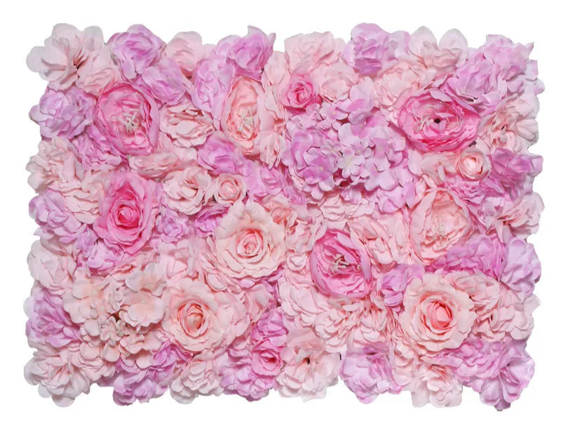 Romantic Silk Rose Flower Wall Panel