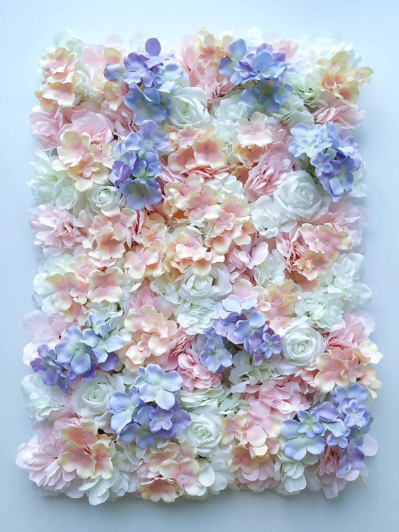 Romantic Silk Rose Flower Wall Panel
