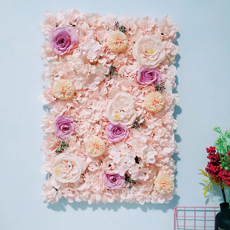 Romantic Silk Rose Flower Wall Panel