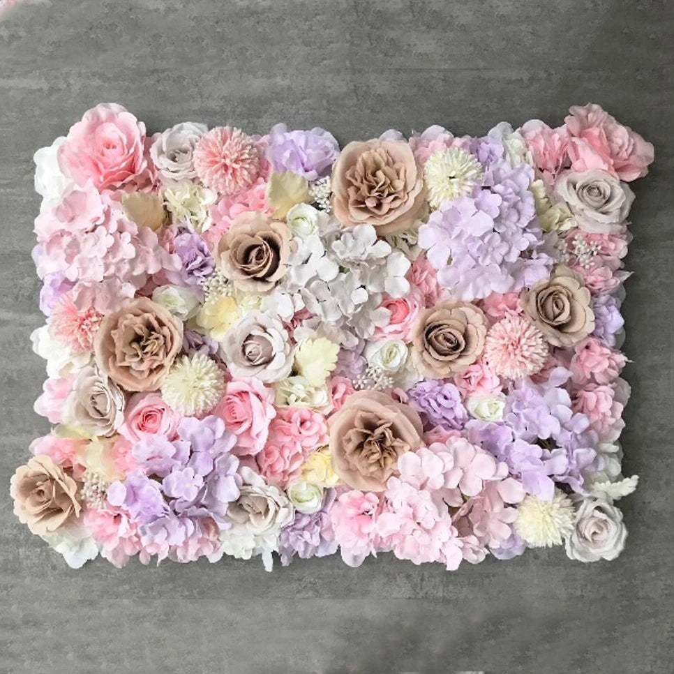 Romantic Silk Rose Flower Wall Panel