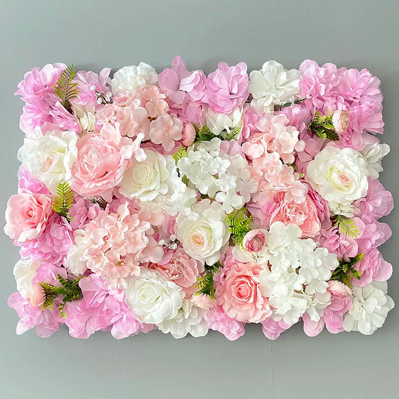 Romantic Silk Rose Flower Wall Panel