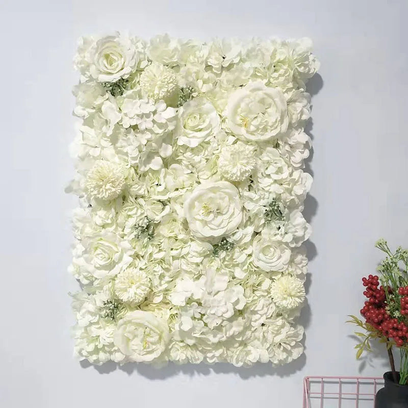 Romantic Silk Rose Flower Wall Panel