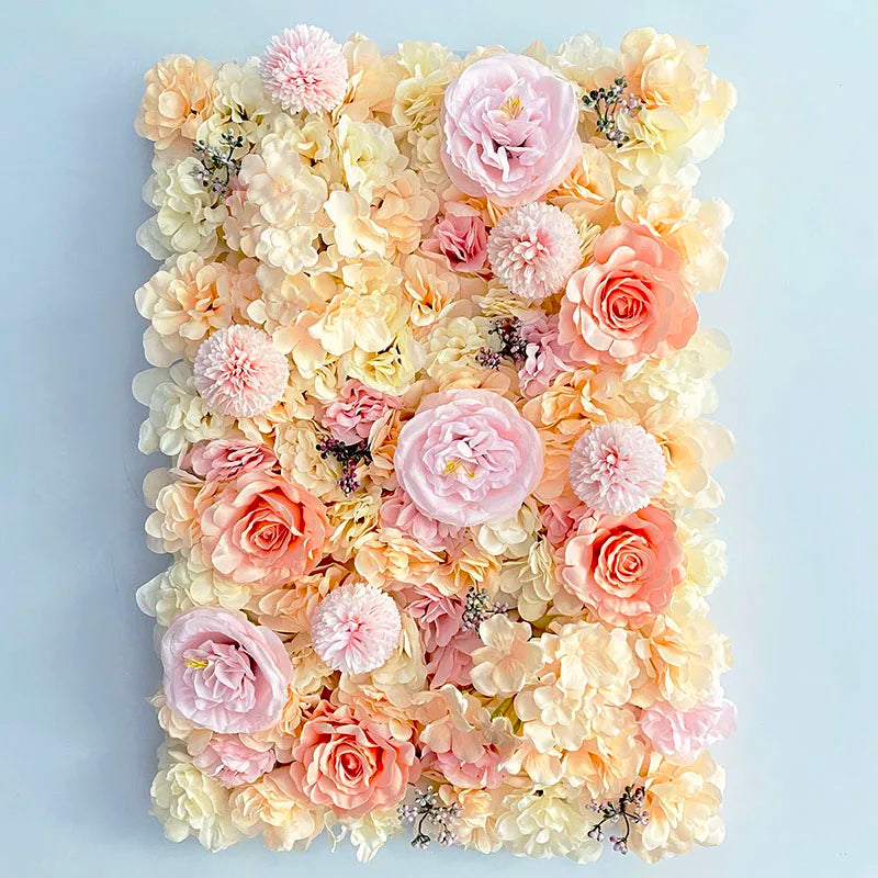 Romantic Silk Rose Flower Wall Panel