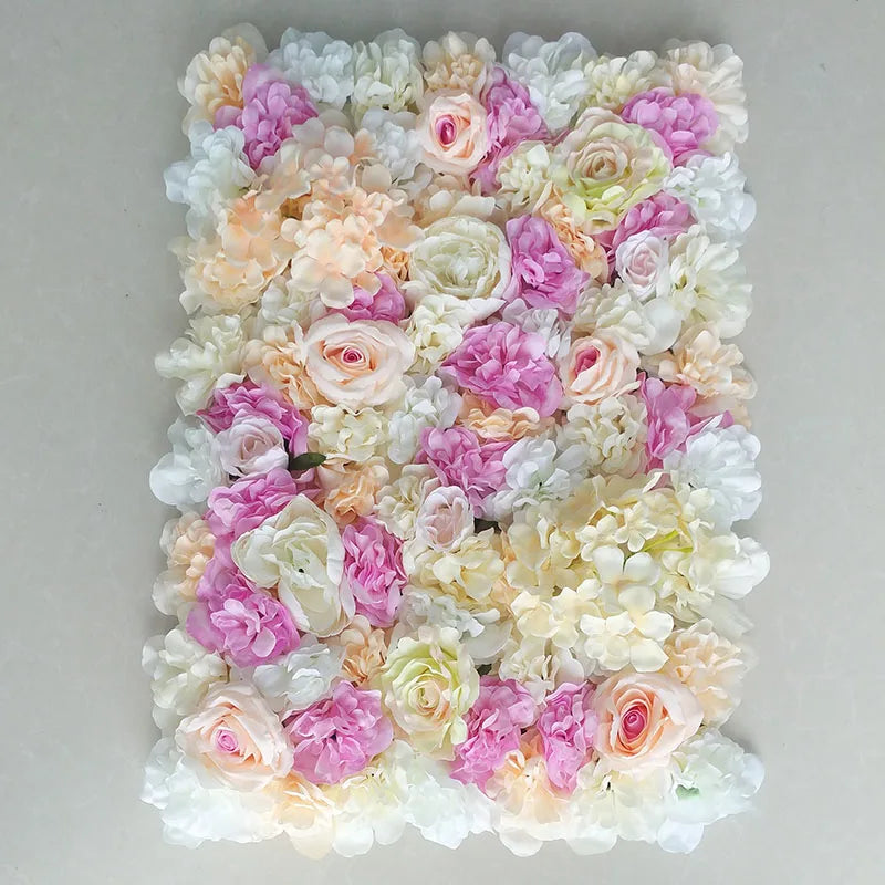 Romantic Silk Rose Flower Wall Panel