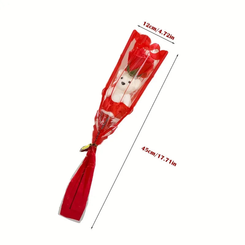 Rose Teddy Bear Bouquet Gift Set