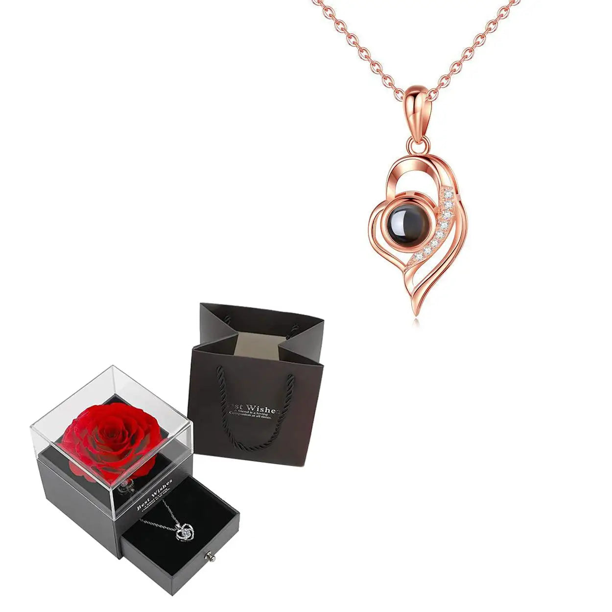 "I Love You" Projection Necklace Gift Set