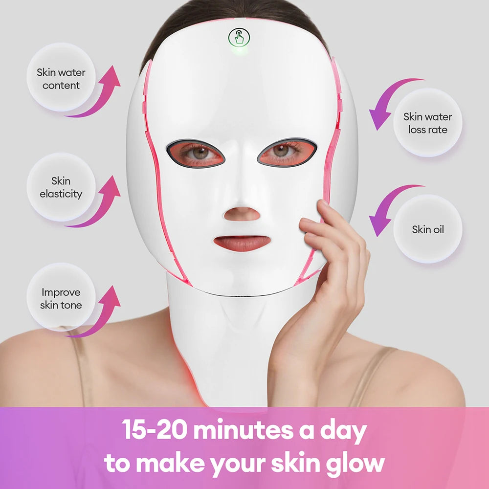 7-Color LED Photon Therapy Face & Neck Mask