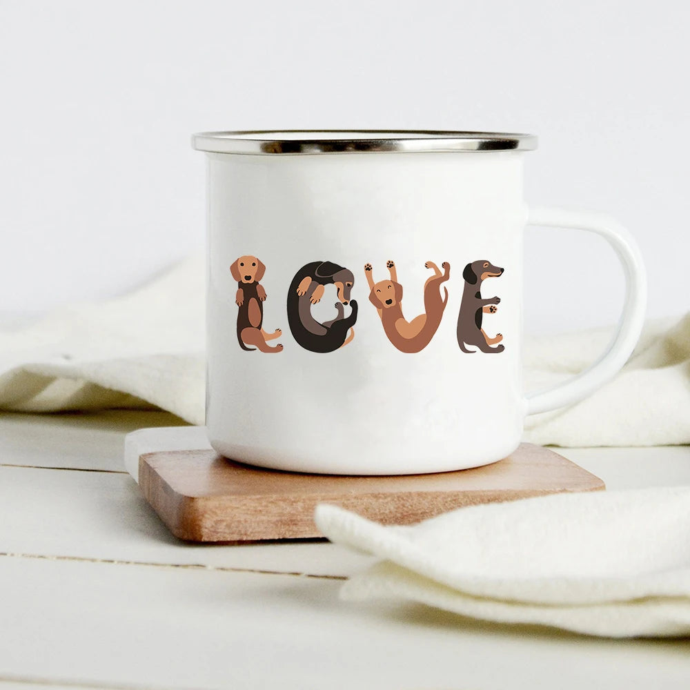 Funny Dachshund Enamel Mug