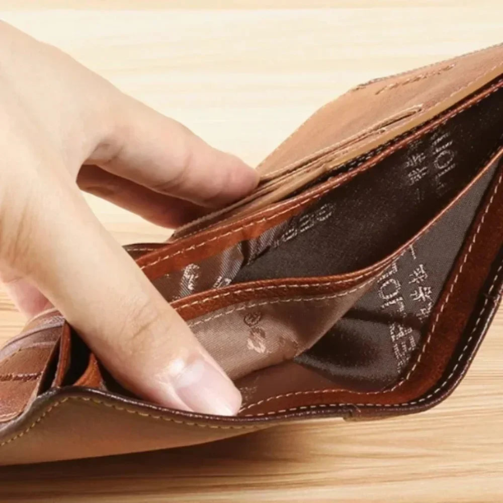 Vintage Genuine Leather Trifold Wallet
