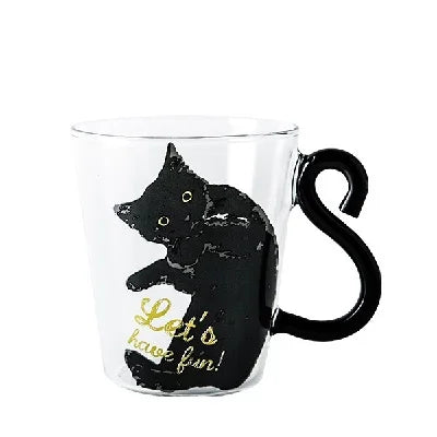 Cute Cat Glass Mug – 250ml