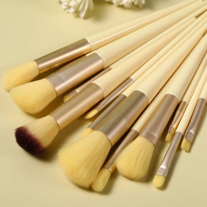 13-Piece Soft Makeup Brush Set with Beauty Bag