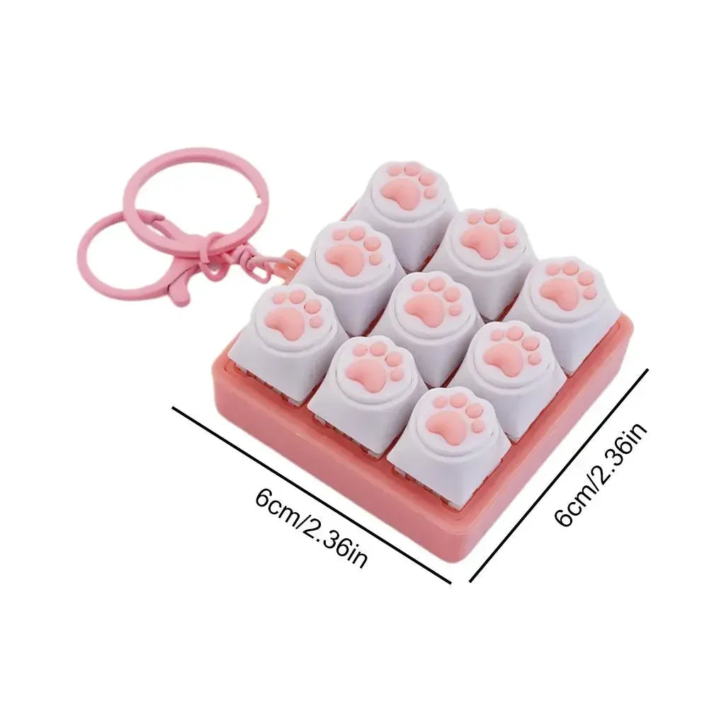 Cat Paw Keyboard Fidget Keychain
