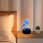 3D Ice Hockey Player LED Night Light