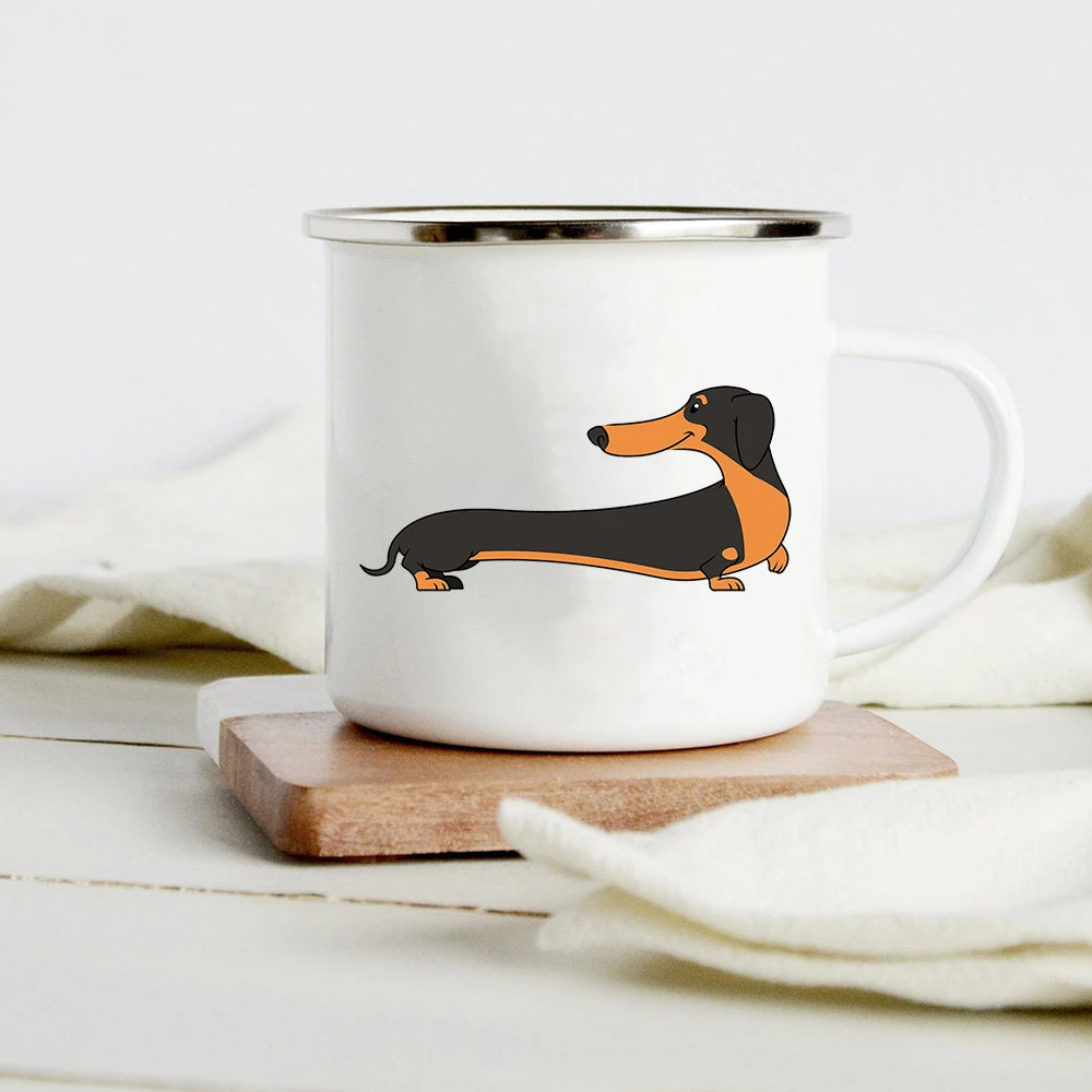 Funny Dachshund Enamel Mug