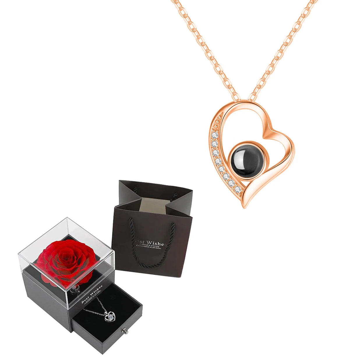 "I Love You" Projection Necklace Gift Set