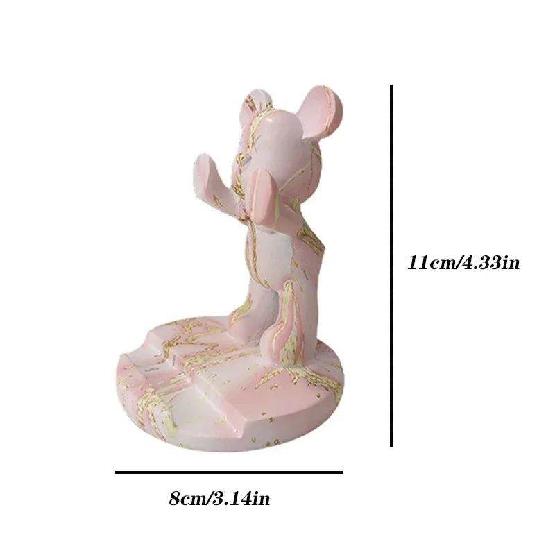 Bulldog Phone Holder Desk Decor Statue