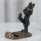 Bulldog Phone Holder Desk Decor Statue