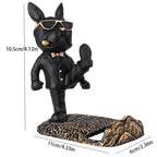 Bulldog Phone Holder Desk Decor Statue