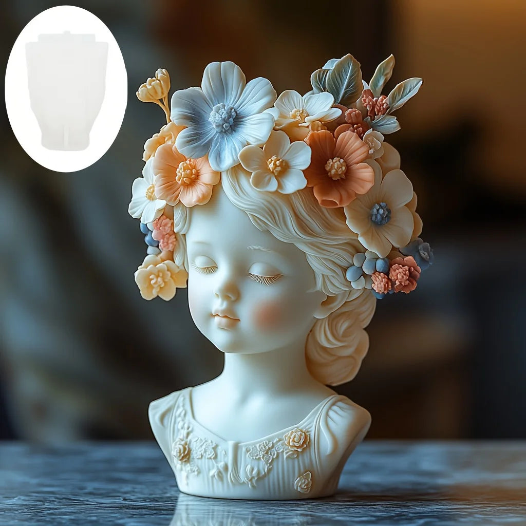 Cute Girl Candle & Succulent Mold