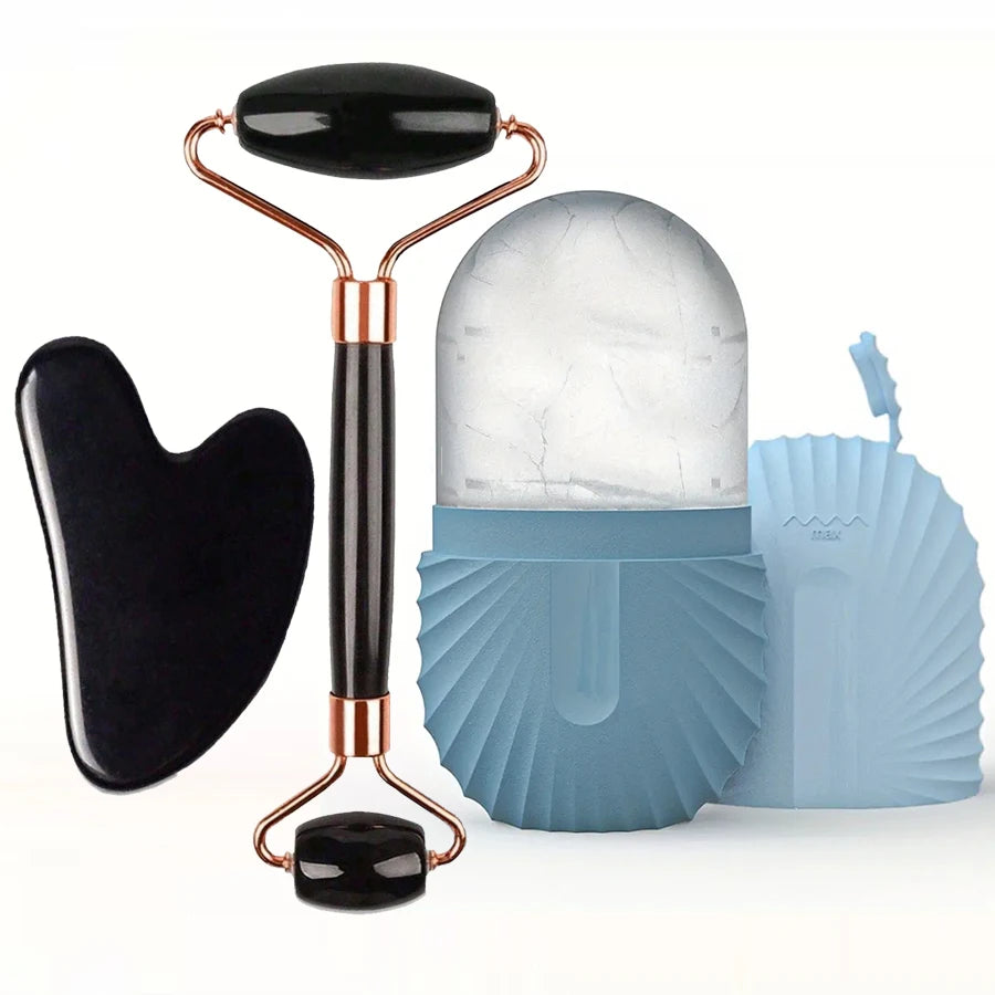 Ice Facial Roller & Gua Sha Skincare Set
