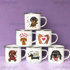 Funny Dachshund Enamel Mug