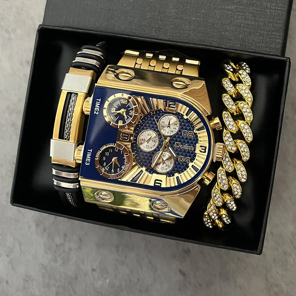 Luxury Men's Watch & Bracelet Gift Set