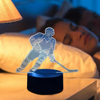 3D Ice Hockey Player LED Night Light