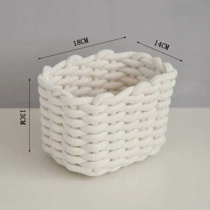 Handwoven Cotton Rope Storage Basket