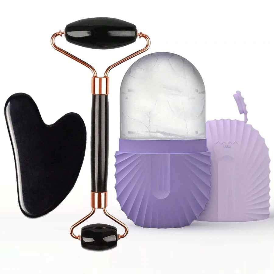 Ice Facial Roller & Gua Sha Skincare Set