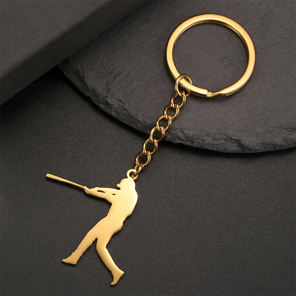 Martial Arts High Kick Stainless Steel Keychain