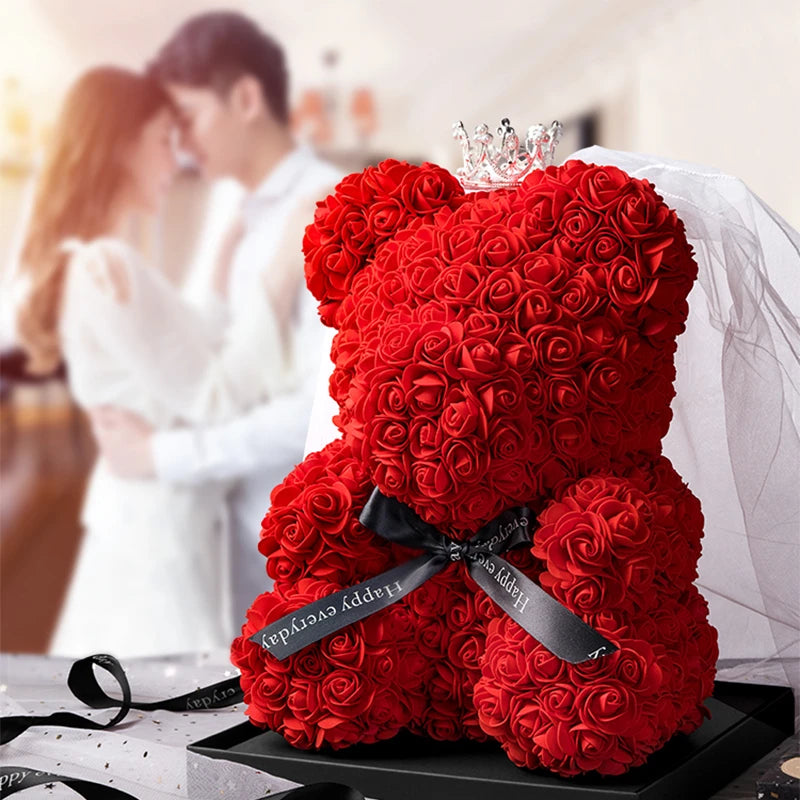Light Up Rose Bear Gift Box