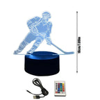 3D Ice Hockey Player LED Night Light