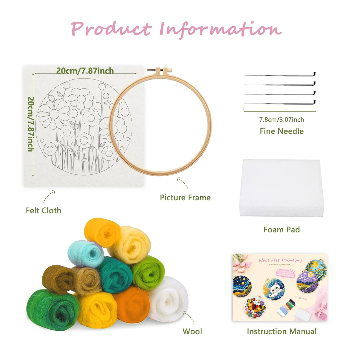 DIY Animal Wool Felting Painting Kit