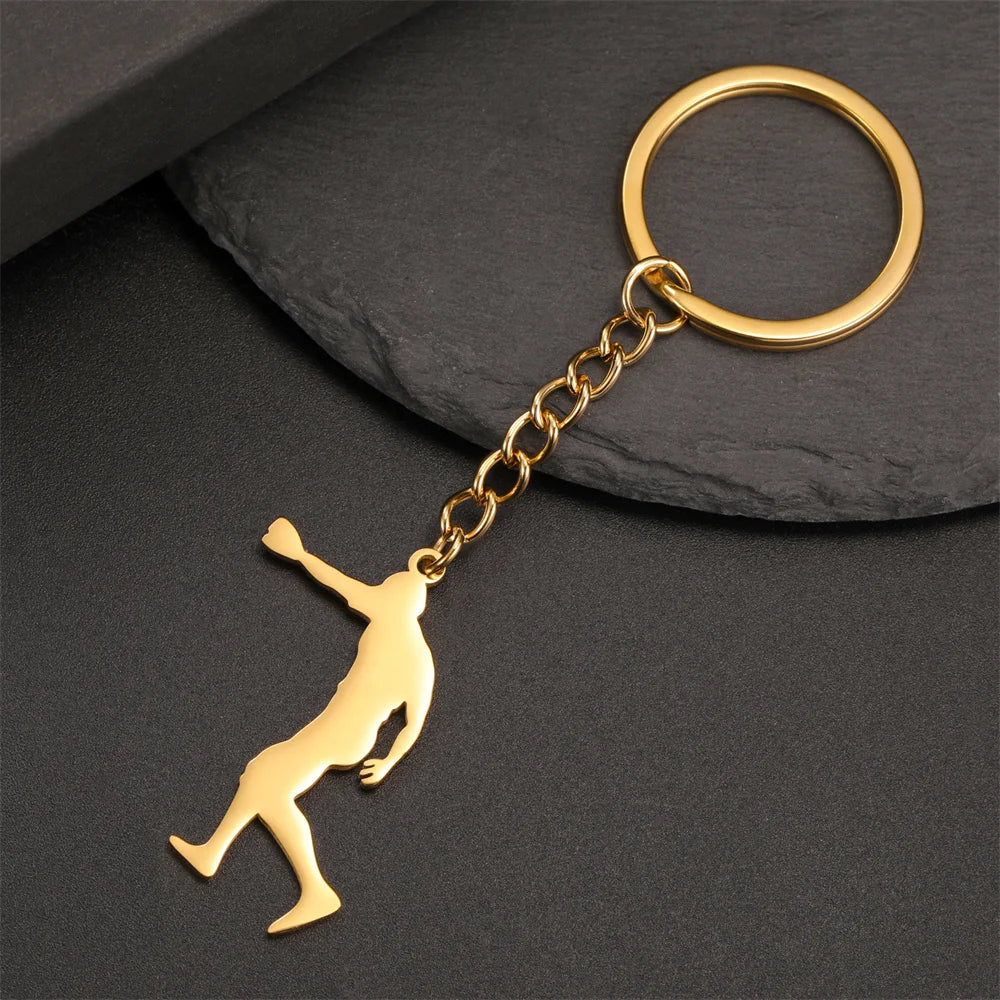Martial Arts High Kick Stainless Steel Keychain