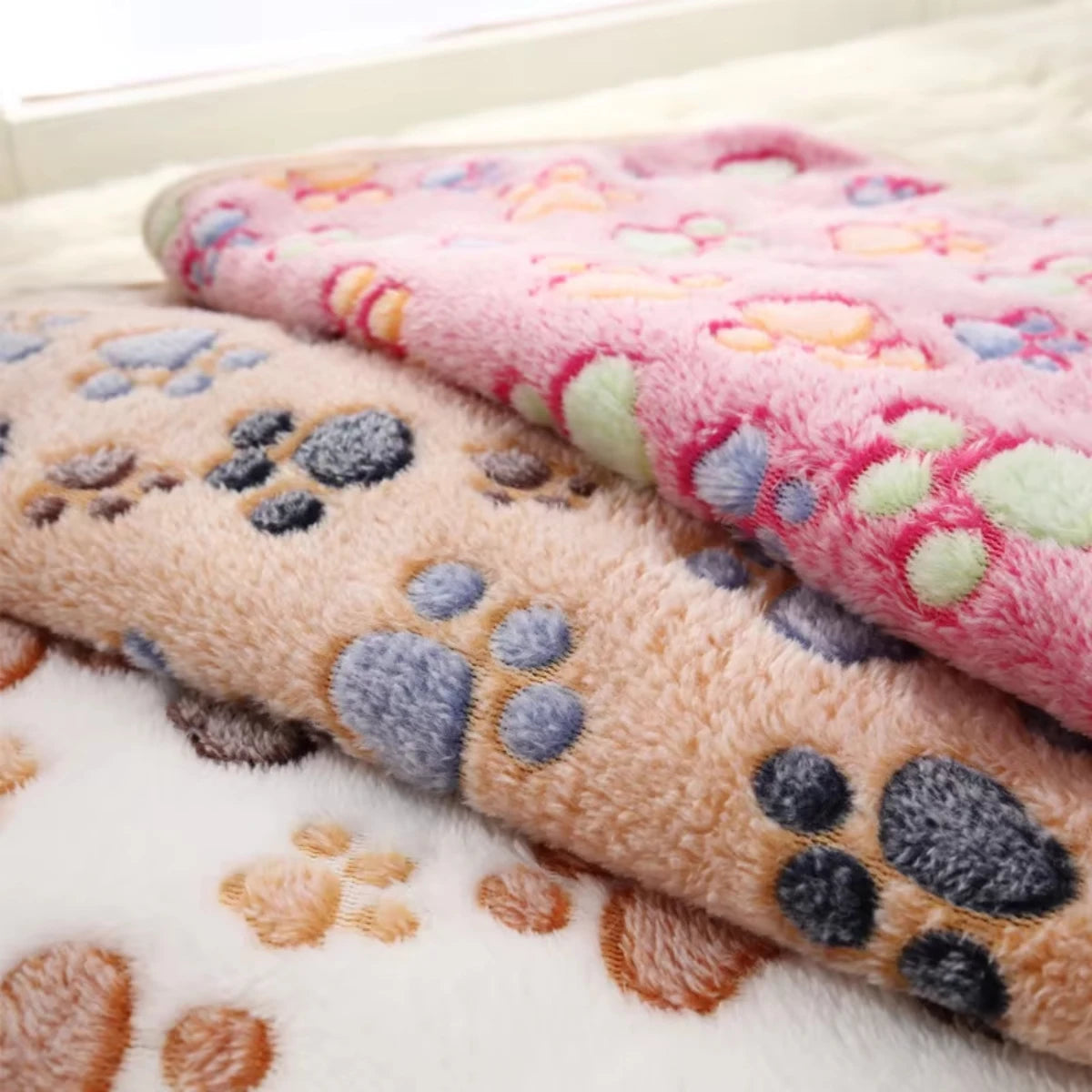 Cozy Paw Print Pet Blanket