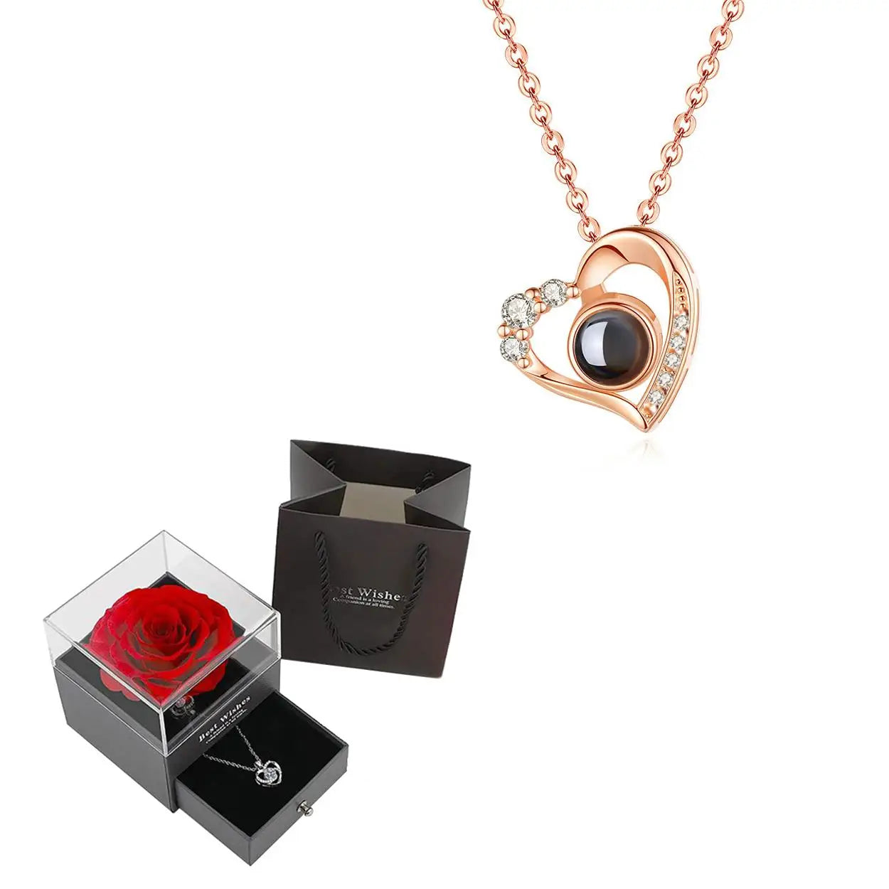 "I Love You" Projection Necklace Gift Set