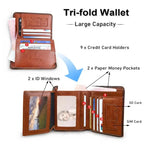 Vintage Genuine Leather Trifold Wallet