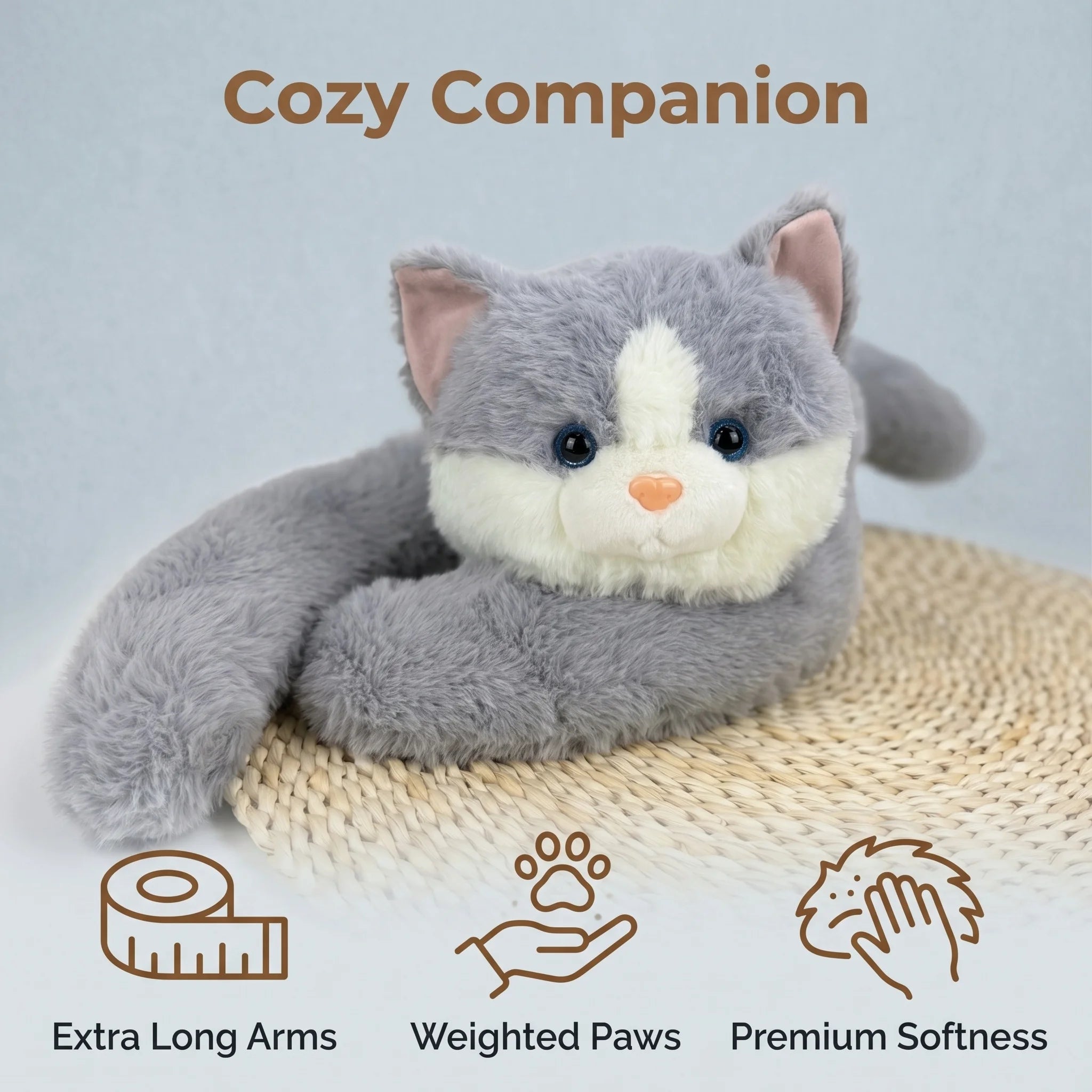 Long Arm Weighted Plush Animal Pillow