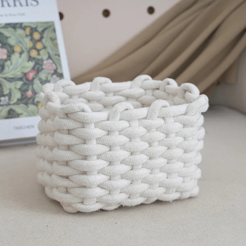 Handwoven Cotton Rope Storage Basket