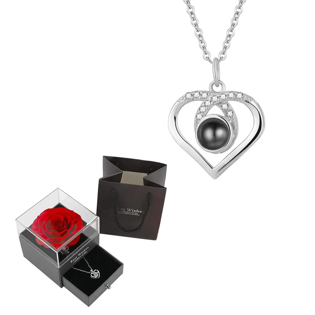 "I Love You" Projection Necklace Gift Set
