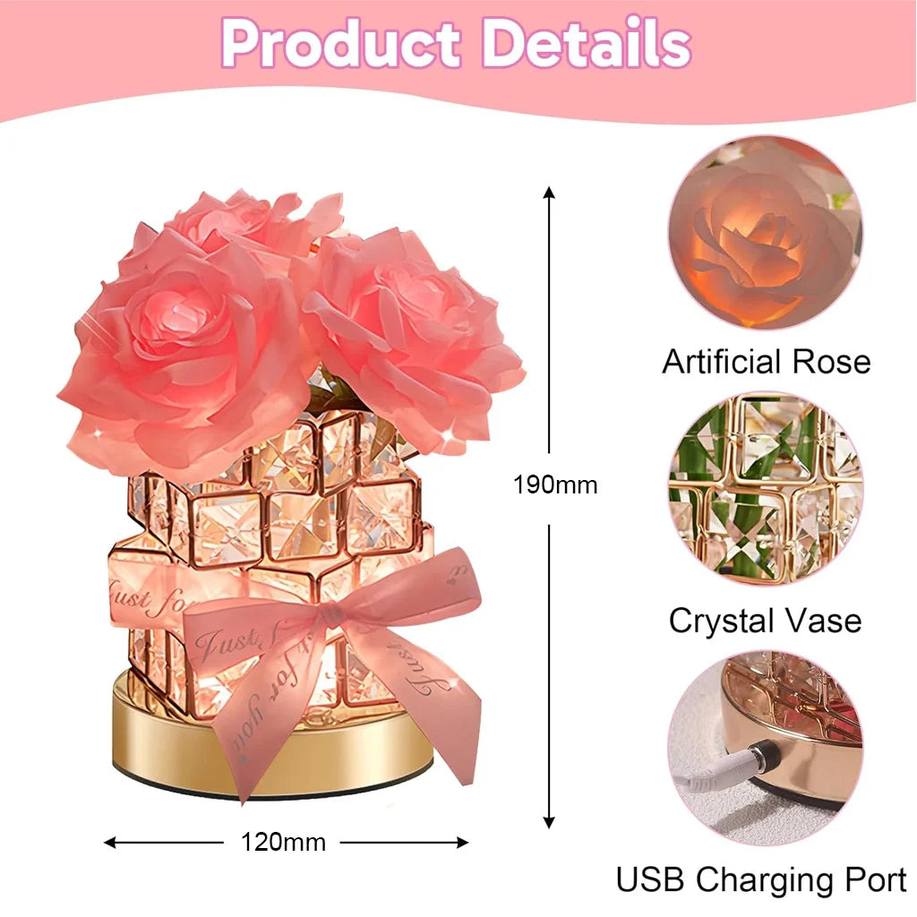 Rose Crystal Glow Lamp