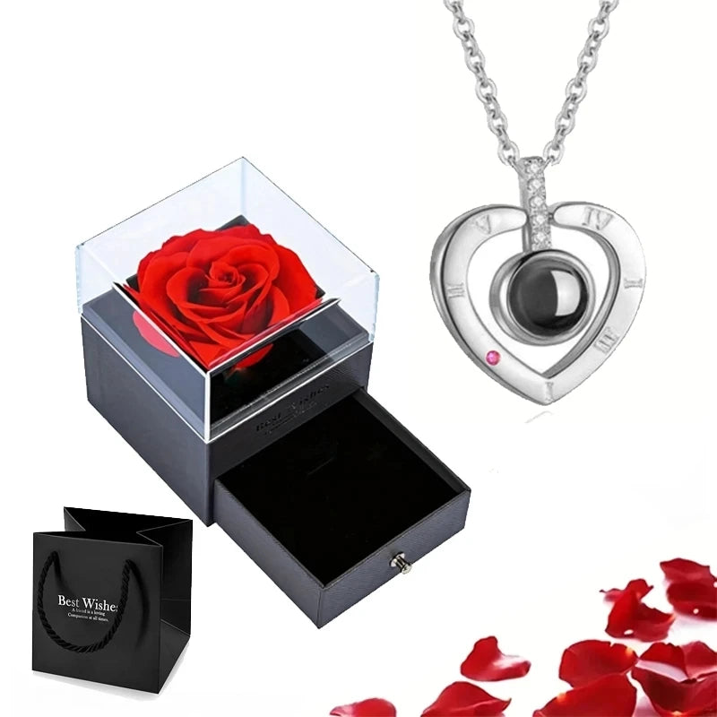 "I Love You" Projection Necklace Gift Set