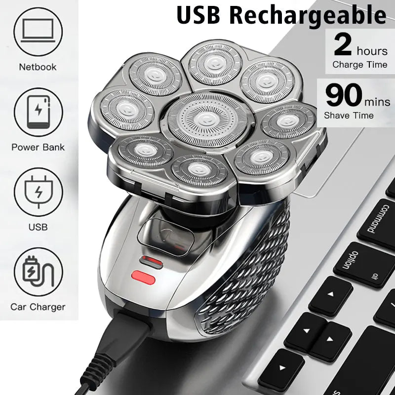 6-in-1 Electric Head Shaver & Grooming Kit
