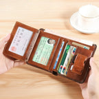 Vintage Genuine Leather Trifold Wallet