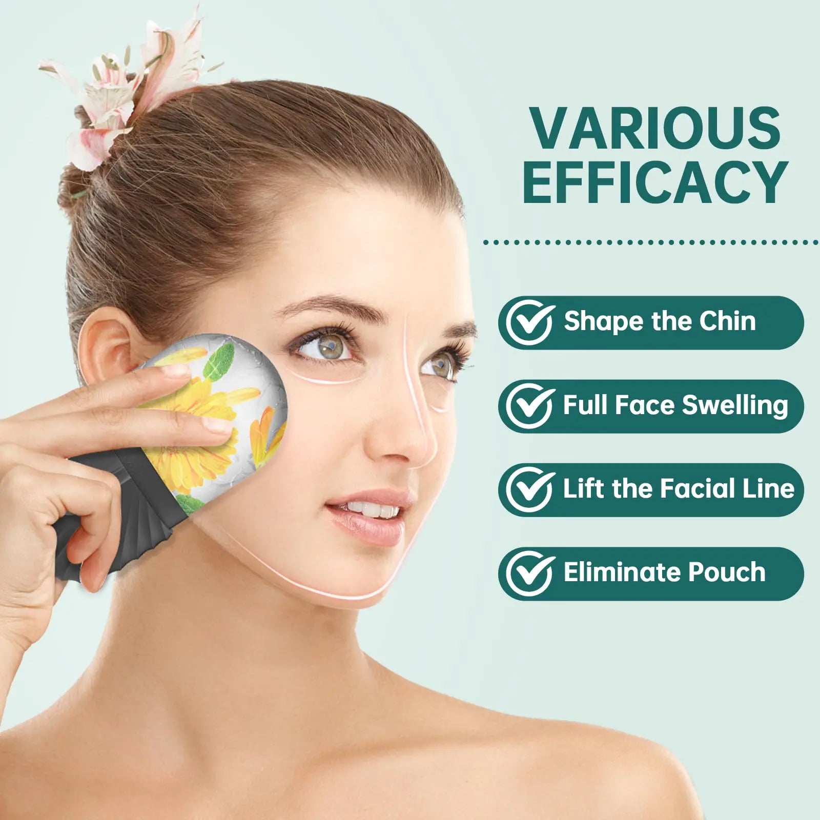 Ice Facial Roller & Gua Sha Skincare Set
