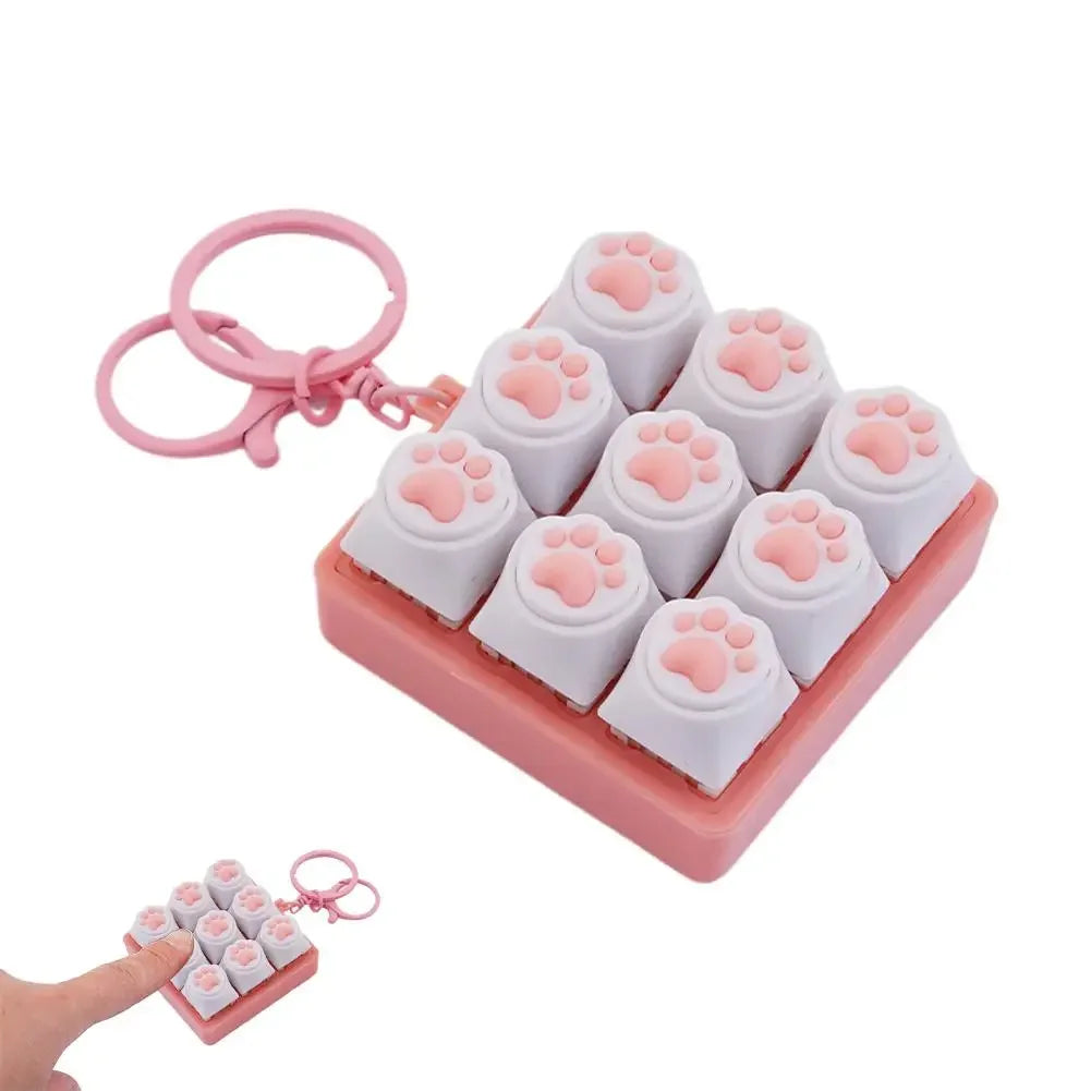 Cat Paw Keyboard Fidget Keychain
