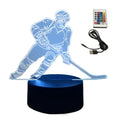 3D Ice Hockey Player LED Night Light