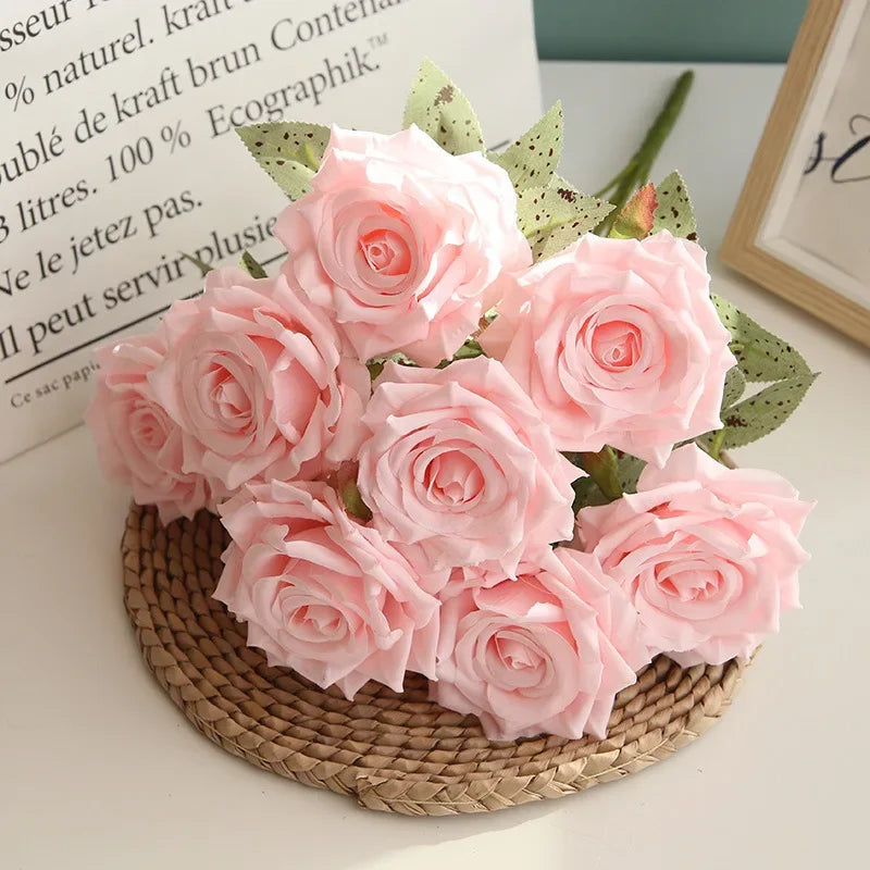 9 Heads Artificial Rose Bouquet